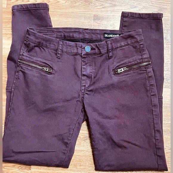 BlankNYC Ox Blood moto utility skinny denim jeans Size 27 Excellent condition - Picture 7 of 10